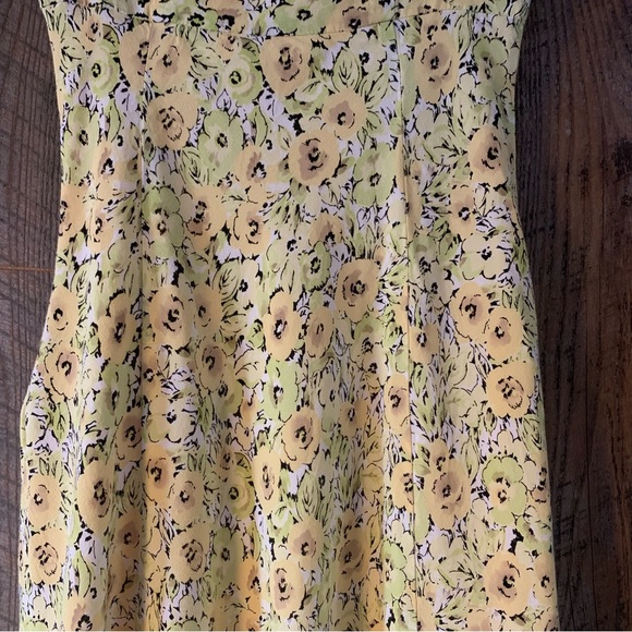 Women’s 0 ANN TAYLOR LOFT Yellow Floral Sleeveless V-Neck Lined Spring Dress EXC - Picture 9 of 13